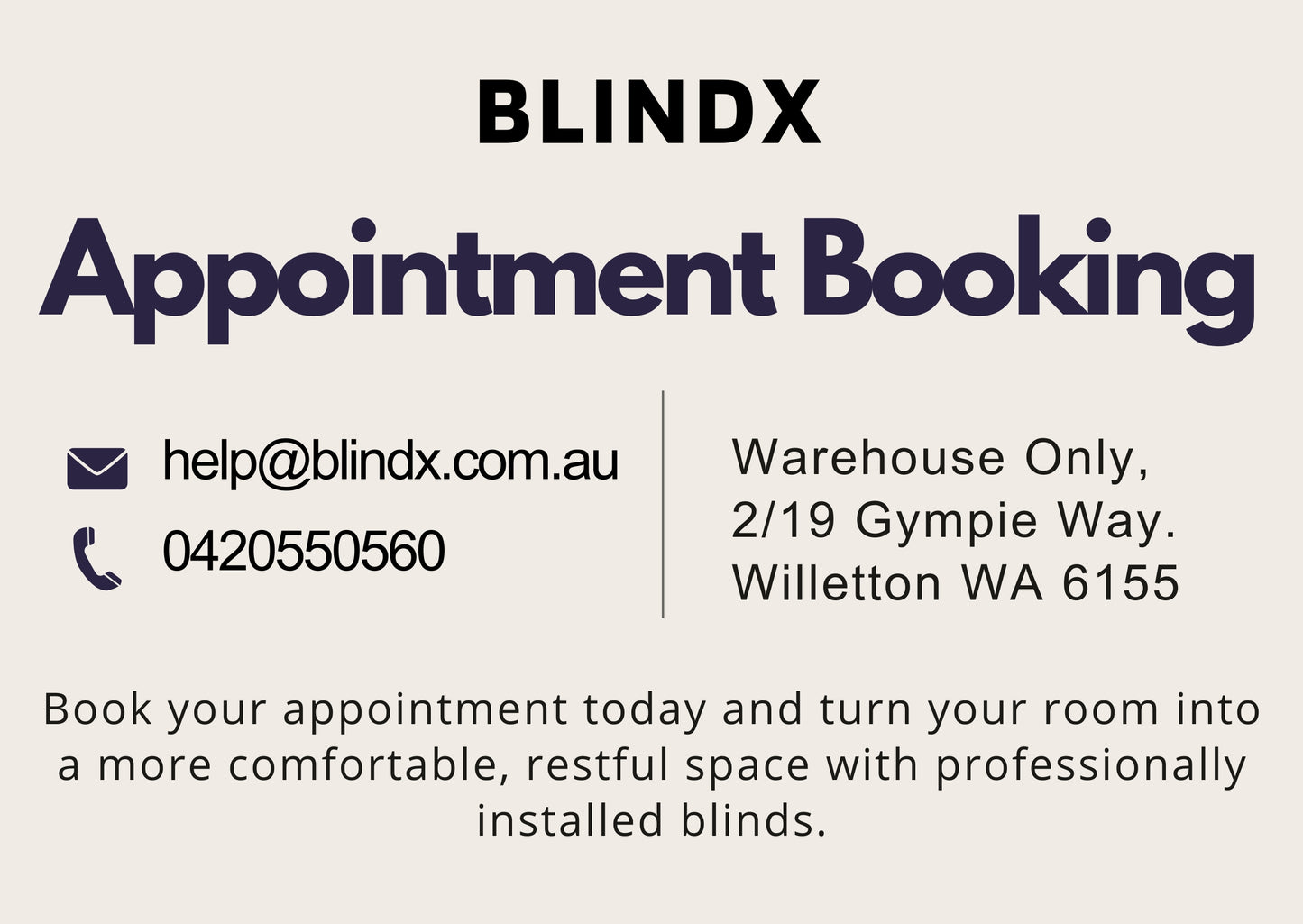 Blindx Appointment Booking